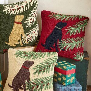 Sundance Catalog yellow Lab dog pillow balsam greenery Chandlers 4 Corners